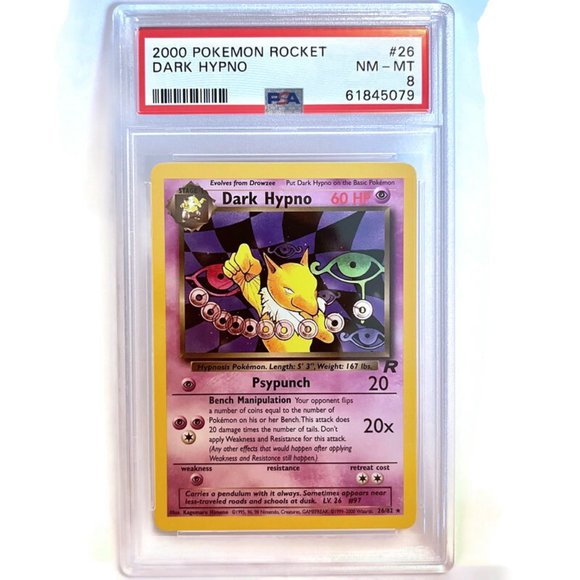 PSA 8 Dark Hypno NM - MT 26 Team Rocket Unlimited Non Holo Rare Pokémon 61845079 - Picture 1 of 2